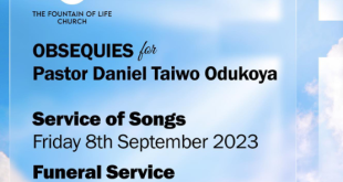 Pastor Taiwo Odukoya to be buried September 9