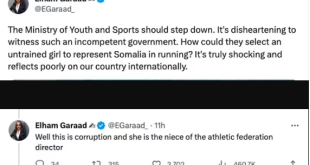 Somali Athlete underfire for her terrible performance in 100m race as she clocks