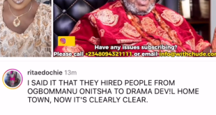 'They hired people from Ogbommanu Onitsha to drama Devil's home town' - Rita Edochie writes after Pete Edochie revealed he was not aware of Yul?s plan to marry Judy