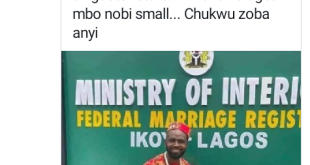 Twitter users react to photo of Nigerian man who wedded foreign woman at Ikoyi Registry days after man advised Igbo men to