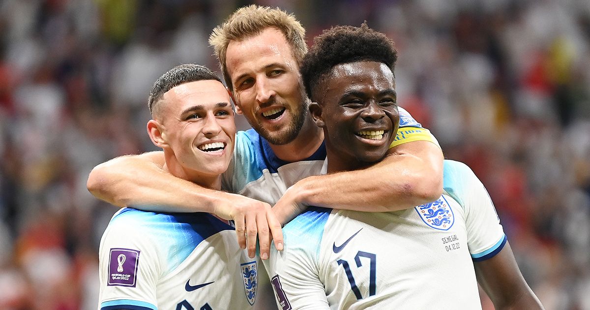 When are the international breaks this season? Bukayo Saka of England celebrates with Phil Foden and Harry Kane after scoring the team