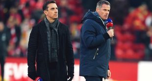 Gary Neville and Jamie Carragher while working for Sky