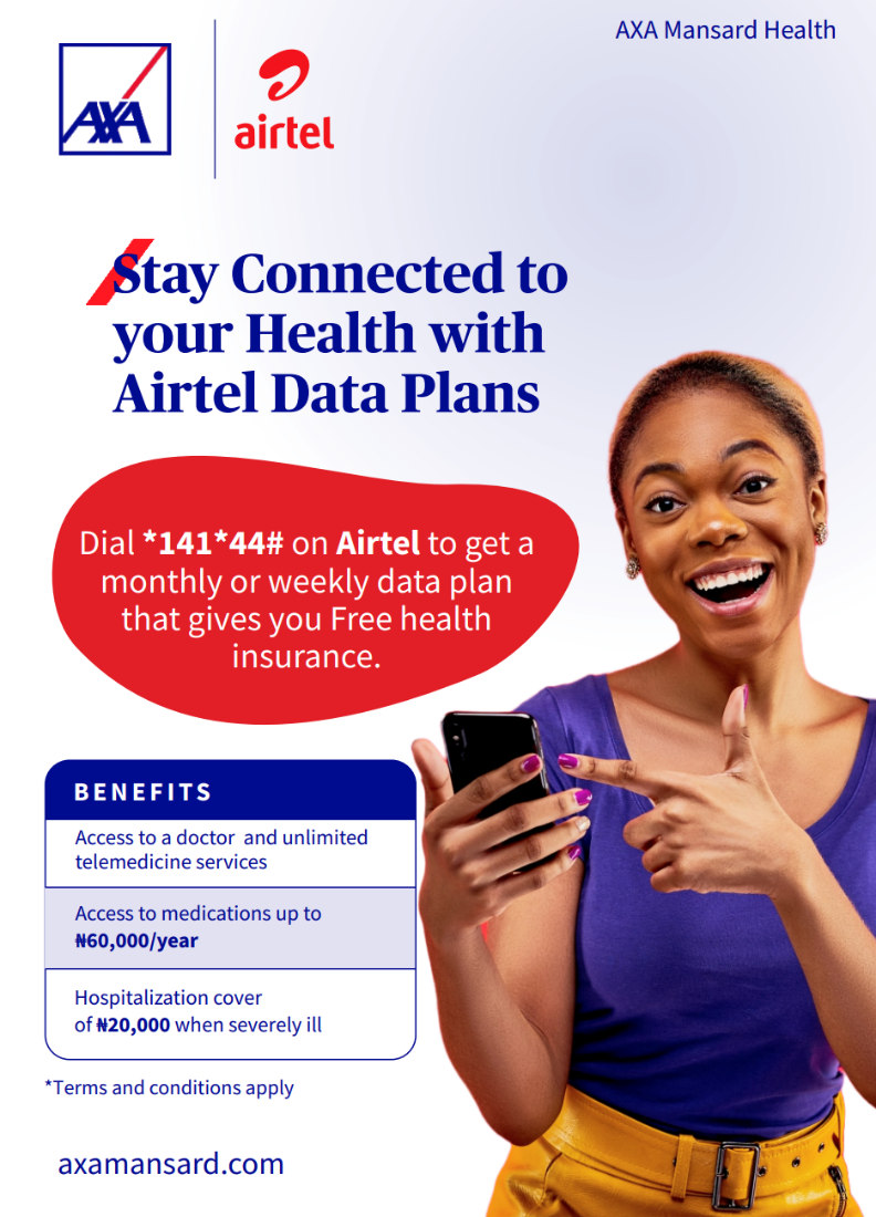 AXA Mansard Health and Airtel Nigeria Offer Nigerians Opportunity to Buy Health Insurance with Data Bundles