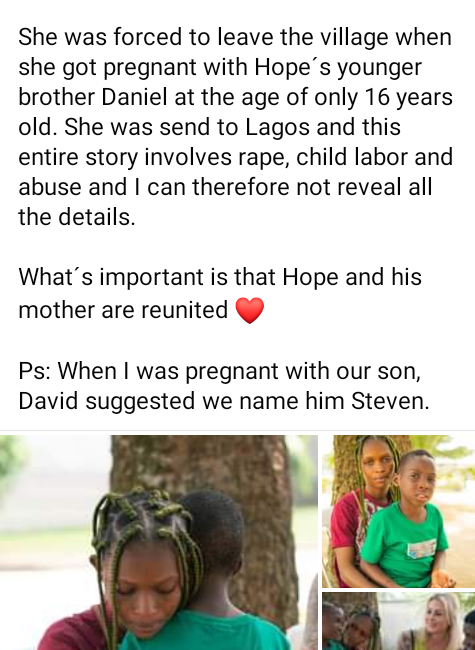 Akwa Ibom boy, Hope reunites with his mother seven years after he was branded a witch, stigmatized and left to starve to death