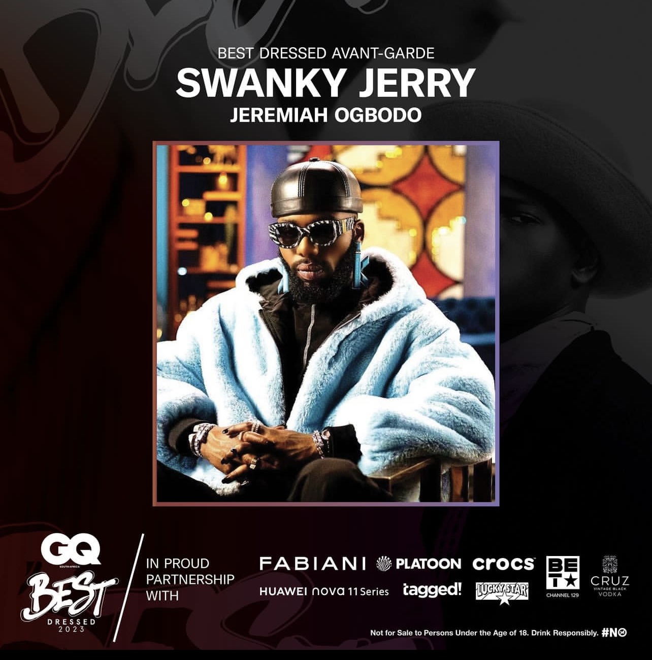 Celebrity Stylist Jeremiah Ogbodo (Swanky Jerry) Wins GQ Magazine Best Dressed Nigerian Man on Earth (avant-garde)