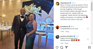 Comedian Okey Bakassi and wife celebrate 22nd wedding anniversary