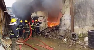Fire guts plastic factory in Lagos