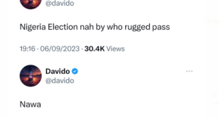 Nigeria Election nah by who rugged pass- singer Davido