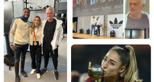 Noah Lyles: World champion celebrates with Jose Mourinho and World Cup winner Olga Carmona