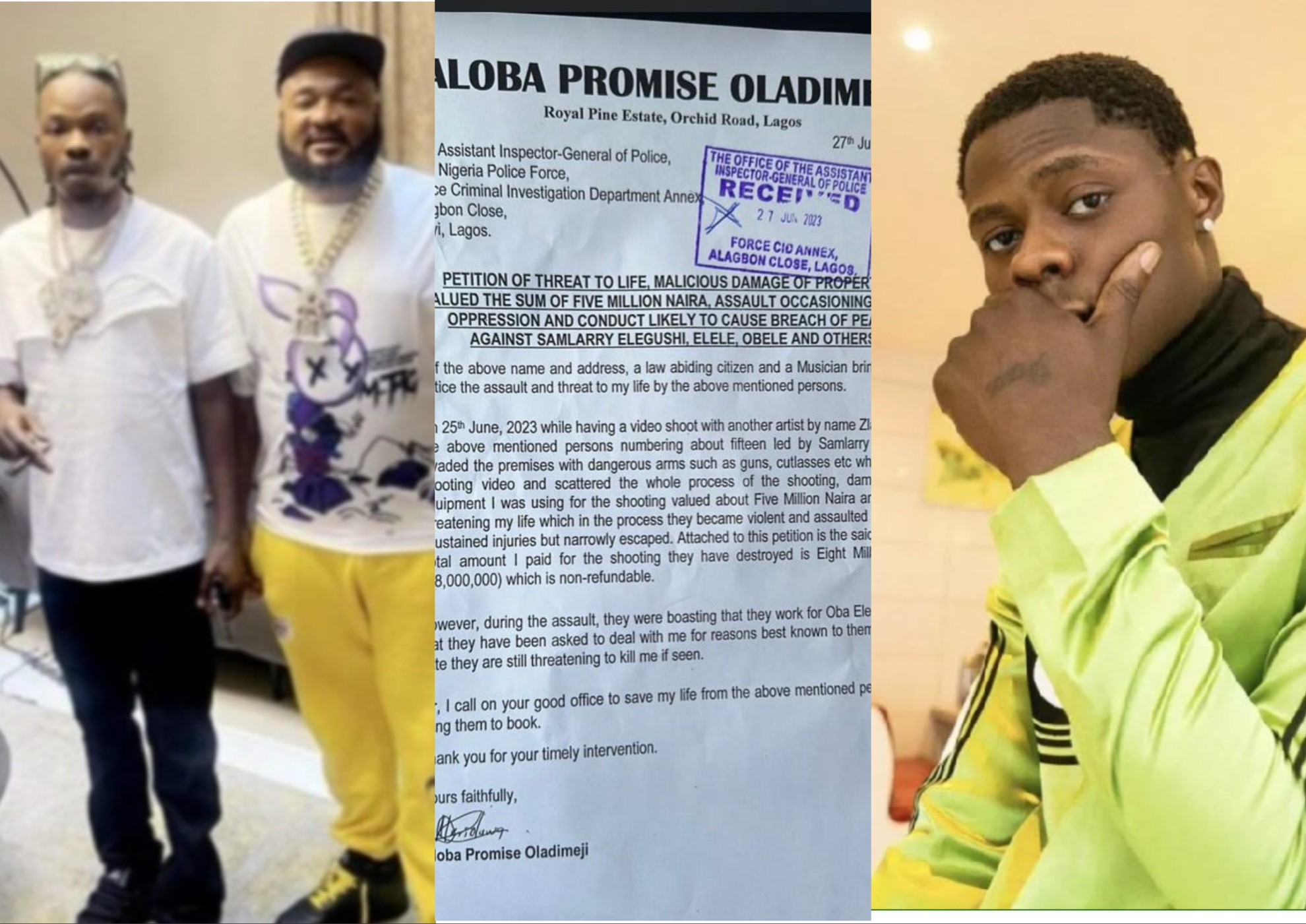 Photo Of Petition Filed By Mohbad Against Naira Marley's Ally Over Constant Oppression Emerges