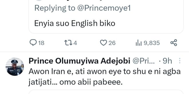 Police spokesperson, Prince Olumuyiwa Adejobi, slams rude X user