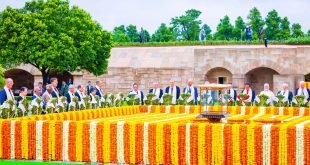 President Bola Tinubu joins other World Leaders in India, for a Wreath Laying Ceremony, at the Mahatma Gandhi Cremation Spot  (photos)