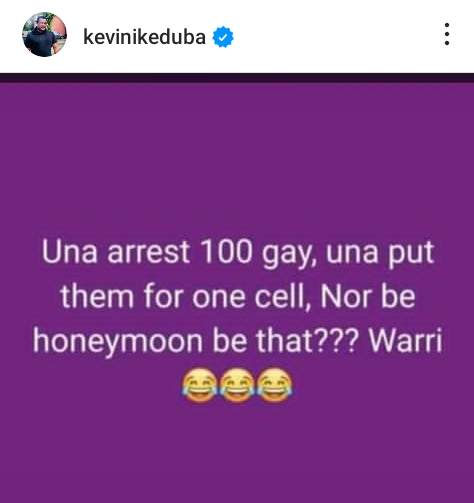 Putting 100 gay suspects in one cell is like honeymoon - Nollywood actor, Kevin Ikeduba says