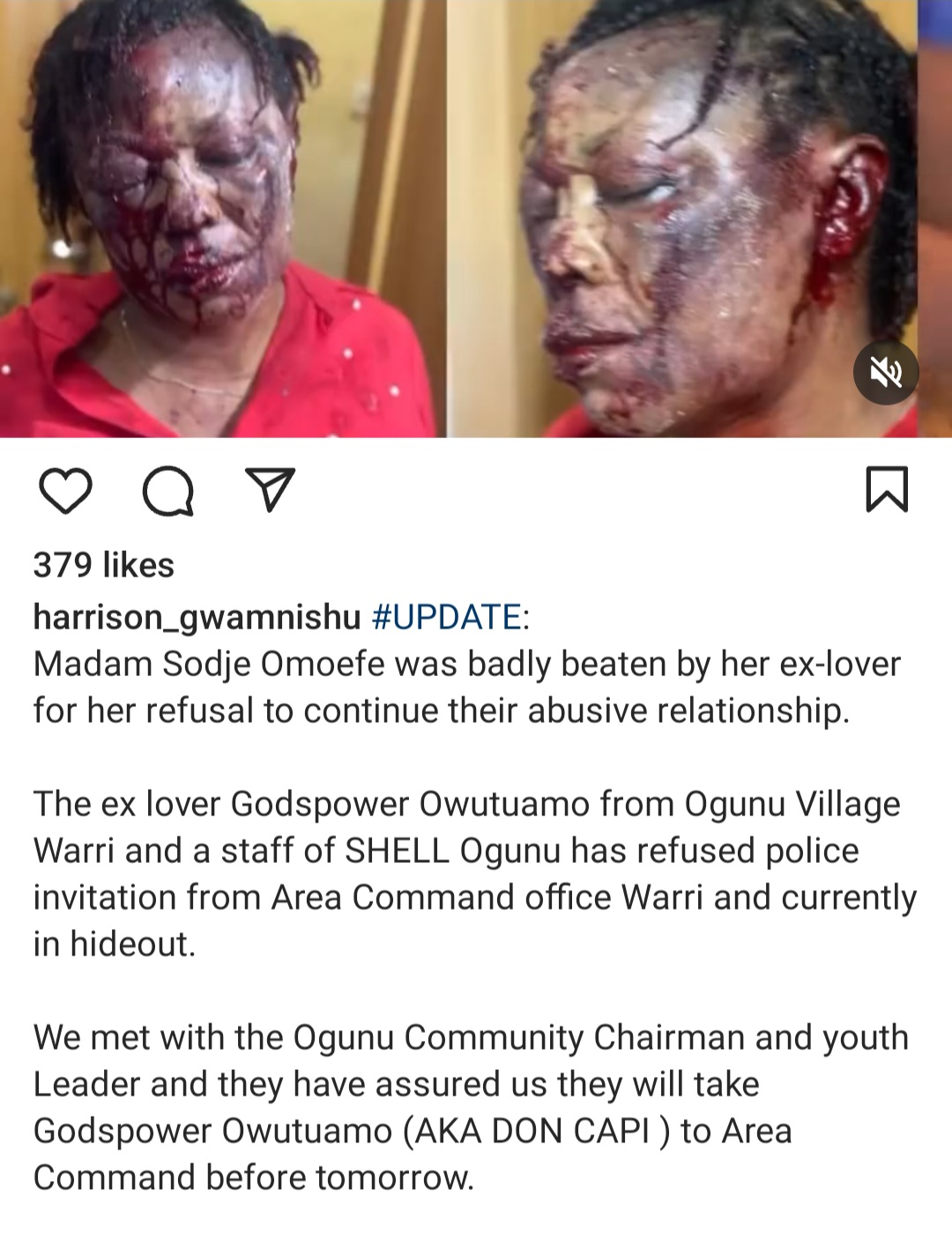 Update: Reason woman was pummeled by partner in Warri is revealed