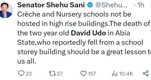 2-year-old baby dies after falling from a school building in Abia State