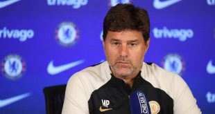 Mauricio Pochettino pictured during a Chelsea press conference in August 2023.