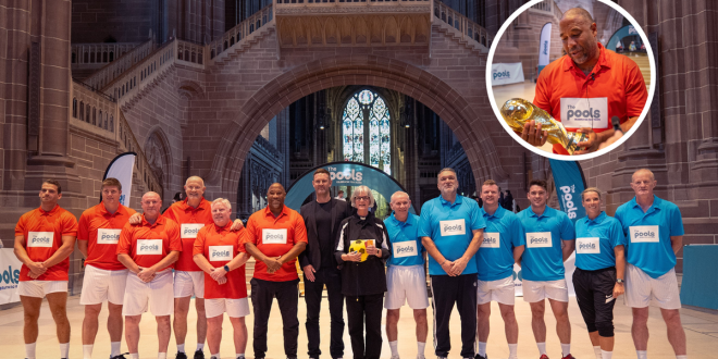 The Pools centenary match with John Barnes played at a cathedral