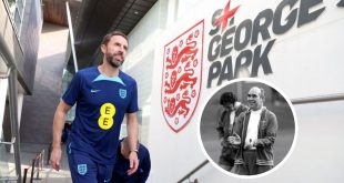 Gareth Southgate, Manager of England, walks to a training session at St George