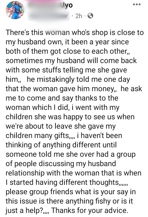 Is there anything fishy? - Nigerian lady seeks advice about her husband