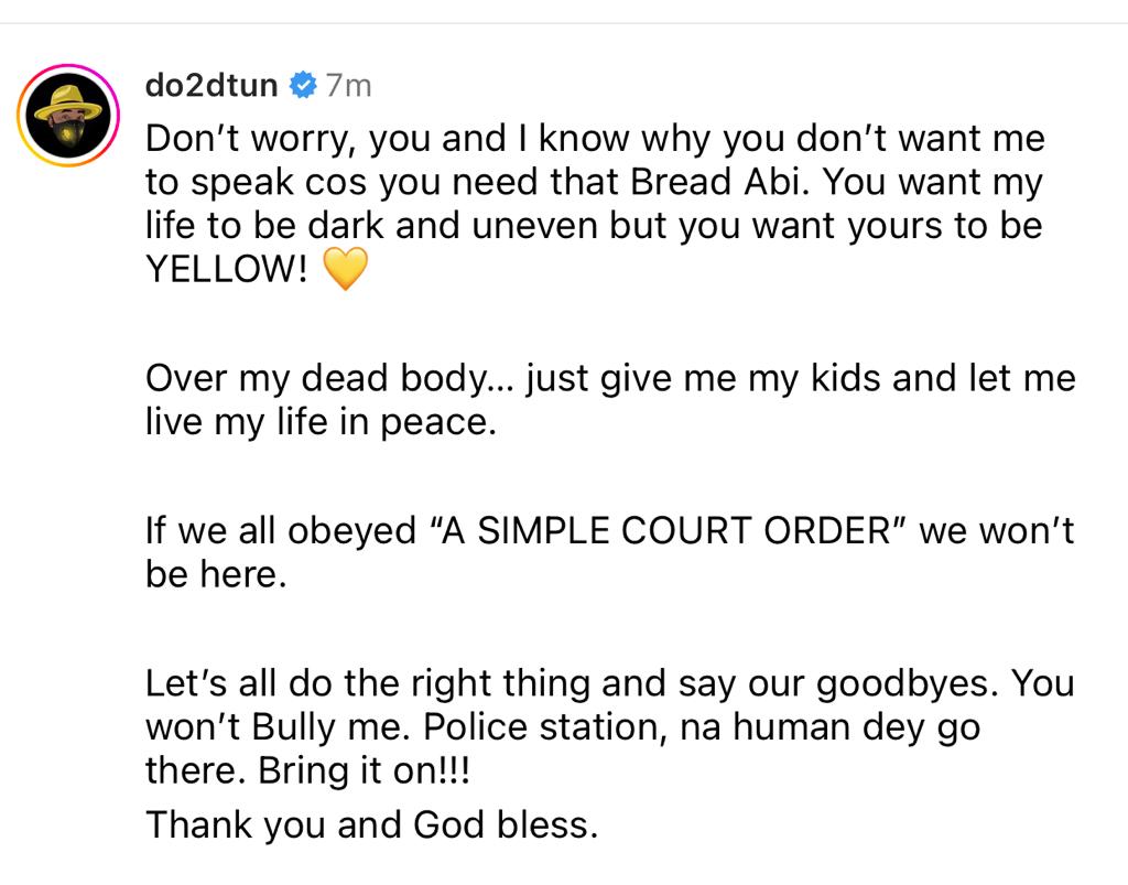 "Just give me my kids and let me live my life in peace- OAP Dotun writes following reports of DBanj secured a court order against him