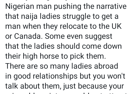 Lady debunks narrative that Nigerian women struggle to get a man when they relocate abroad