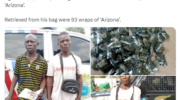 Man arrested for selling hard drugs to motorists in Lagos (photos)