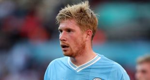 Manchester City star Kevin de Bruyne during The FA Community Shield match between Manchester City against Arsenal at Wembley Stadium on August 6, 2023 in London, England.