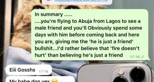 Nigerian man shares chat from his girlfriend who wants to go and chill in Abuja with a male friend