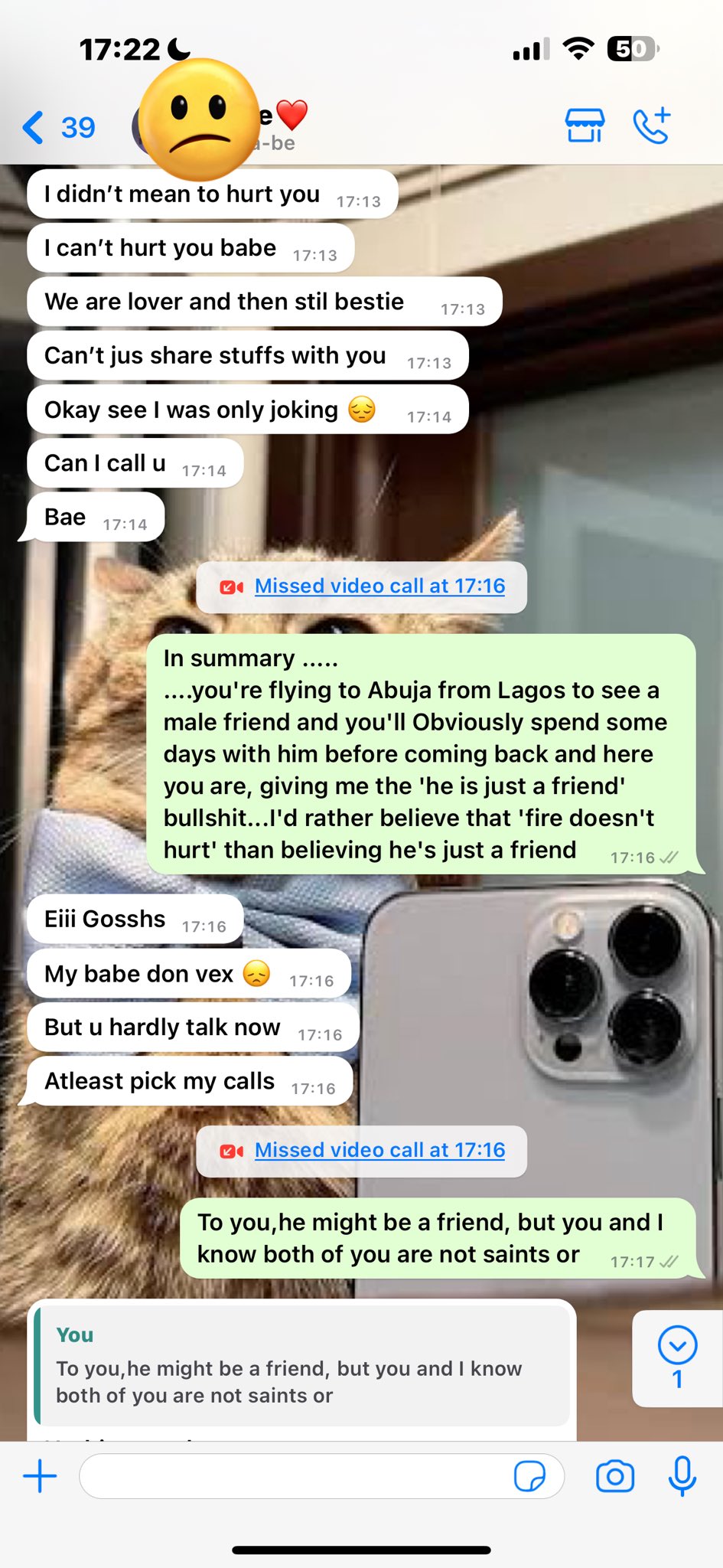 Nigerian man shares chat from his girlfriend who wants to go and chill in Abuja with a male friend