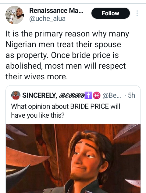 Once bride price is abolished, most men will respect their wives more - Nigerian man says