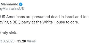 President Biden slammed for holding a BBQ at the White House as Hamas holds Americans hostage killing least four during their surprise attack on Israel