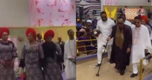 Wizkid Storms Church With Family For Mother’s Funeral Thanksgiving (Video)