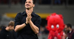 A celebration for Zlatan Ibrahimovic of AC Milan held at the end of the Italian Serie A football match AC Milan vs Hellas Verona in Milan, Italy on June 4, 2023. (Photo by Piero Cruciatti/Anadolu Agency via Getty Images)