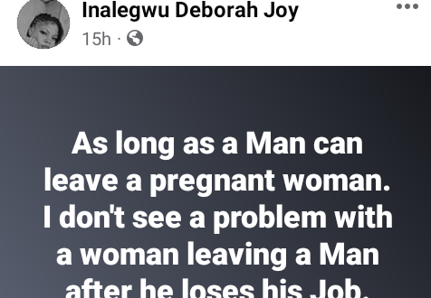 "As long as a man can leave a pregnant woman, I don