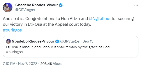 Banky W, Obanikoro lose out as Appeal Court affirms Labour Party?s Thaddeus Atta as Eti Osa House of Rep member