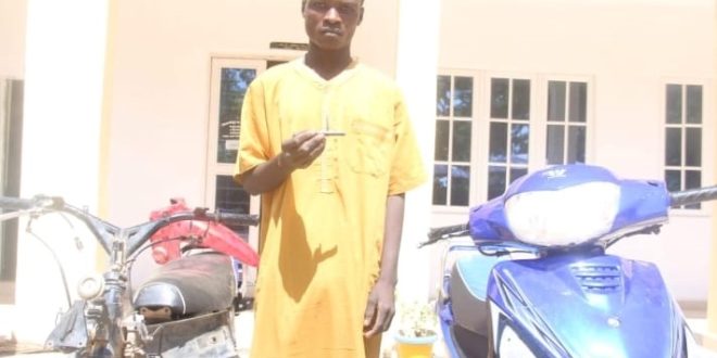 Bauchi police arrest suspected stolen properties receiver and thief who specializes in stealing motorcycles