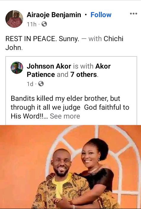 Nigerian man mourns his brother killed by bandits
