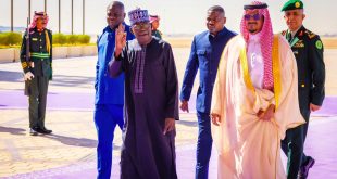 President Tinubu arrives Riyadh for Saudi-Africa summit