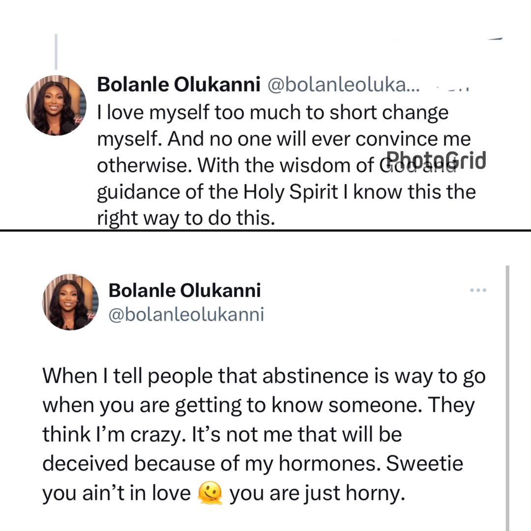 Sex complicates everything. You can?t see clearly and you can?t make decisions properly- media gal, Bolanle Olukanni preaches against sex before marriage
