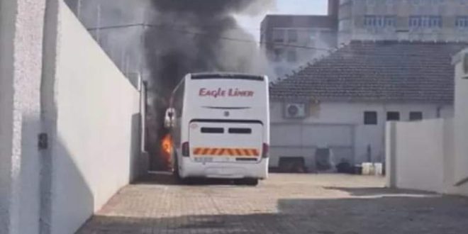 South African woman sets company bus ablaze in rage