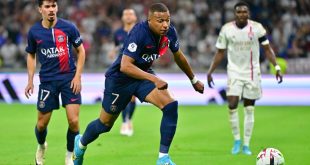Kylian Mbappé of Paris Saint Germain in action during the French Ligue 1 between Olympique Lyonnais and Paris Saint Germain at Groupama Stadium on September 3, 2023 in Lyon France. (Photo by Christian Liewig - Corbis/Corbis via Getty Images)