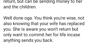 "Your wife has replaced you" - Nigerian activist tells man who travelled abroad without his family because he plans to never return