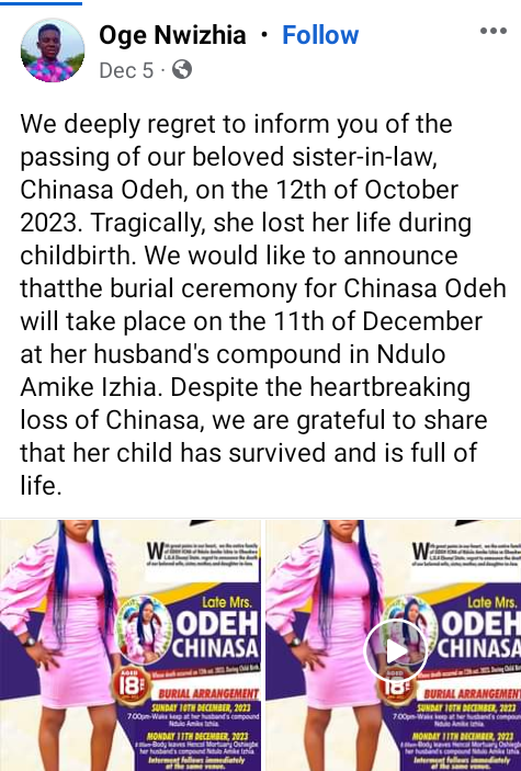 18-year-old married girl dies during childbirth in Ebonyi