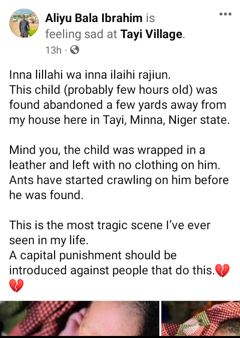 Abandoned day-old baby rescued in Niger state