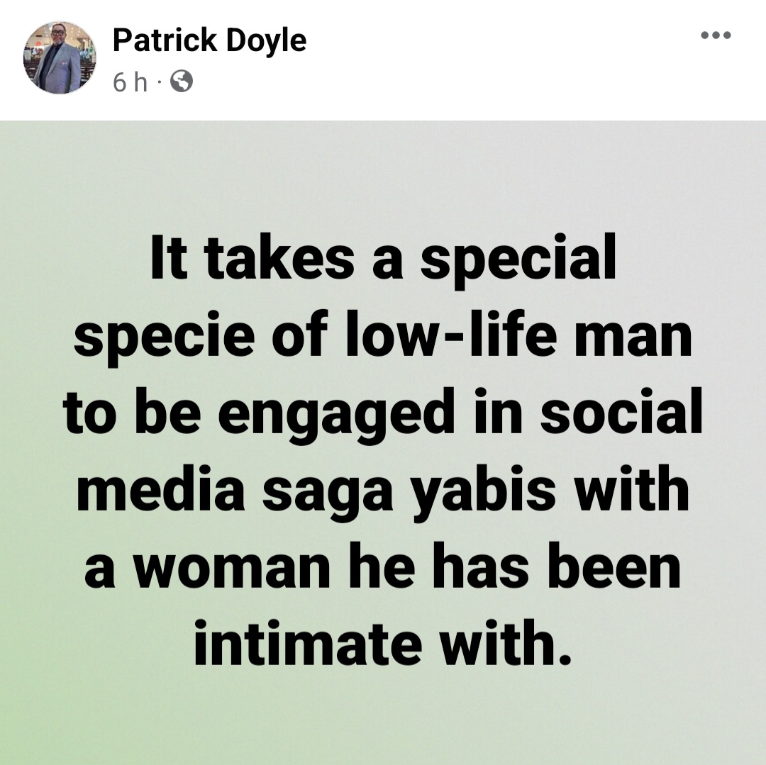 Actor Patrick Doyle slams men who go on social media to call out women they have been intimate with