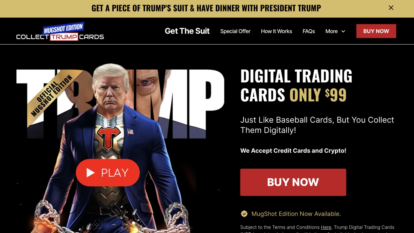 Donald Trump Destroyed a Suit as Reward For Anyone Who Buys 47 NFT's