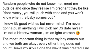 "I will pick my CS date myself. I?m not a Hebrew woman" - Pregnant Nigerian lady tells people wishing her