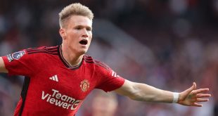 Scott McTominay celebrates his late double for Manchester United against Brentford in October 2023.