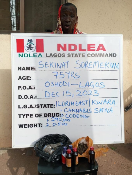 NDLEA arrests 75-year-old woman for drug trafficking