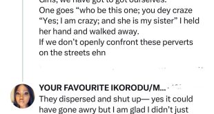 Nigerian lady recounts how she stood up for a lady who was being s�xually harassed by some male traders